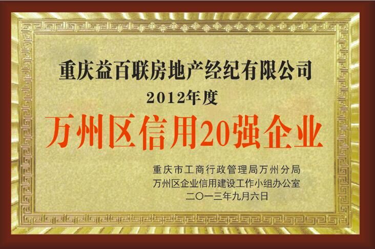 萬州區(qū)信用20強企業(yè)