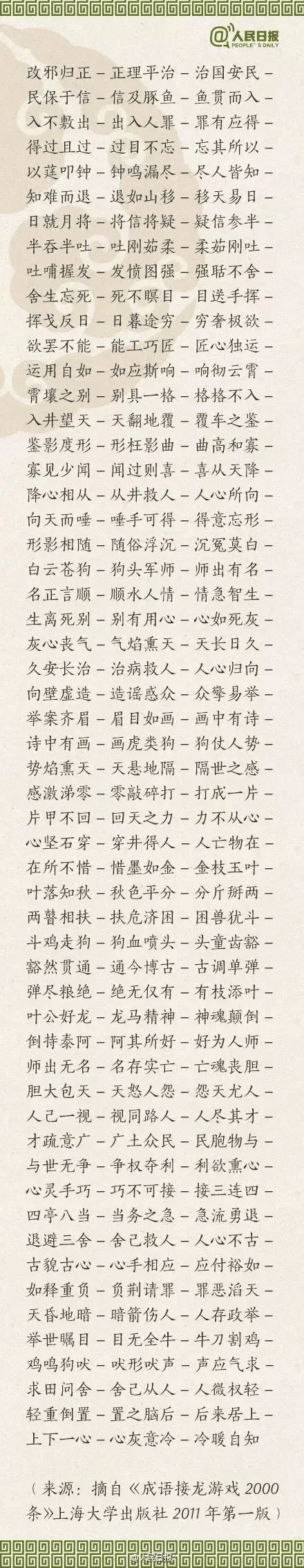?1500個成語接龍，貼在墻上，和孩子常玩，語文成績想不好都難！