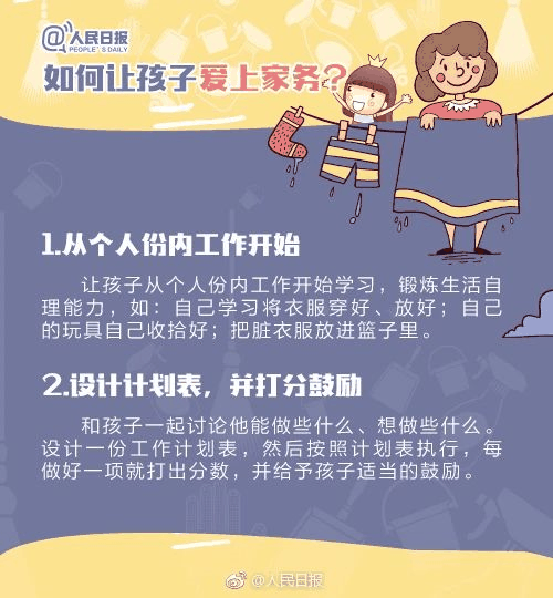 人民日?qǐng)?bào)：1-13歲孩子學(xué)做家務(wù)年齡表，舍不得用孩子才害了他！暑假動(dòng)起來！