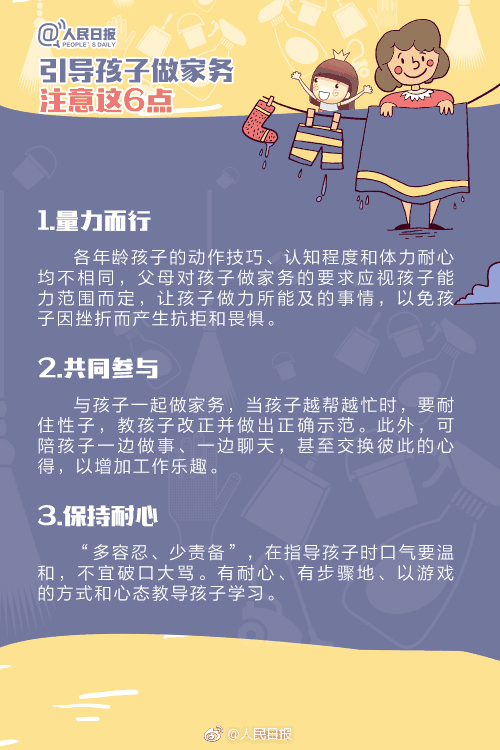 人民日?qǐng)?bào)：1-13歲孩子學(xué)做家務(wù)年齡表，舍不得用孩子才害了他！暑假動(dòng)起來！